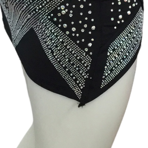 NWT KIKIRIKI Embellished Asymmetrical Mini Dress In Black Small - Picture 5 of 8